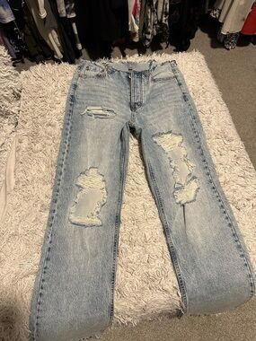 Aeropostale Light Blue Ripped 90’s Baggy Jeans